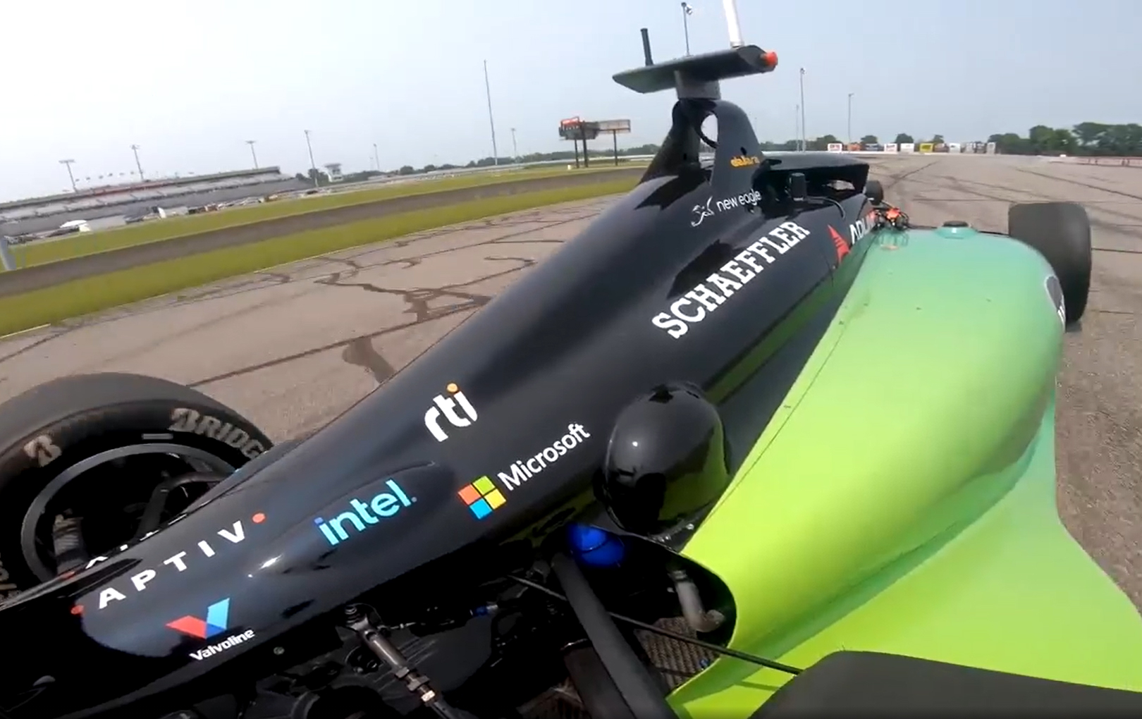 LinkedIn photo of a race car on a track