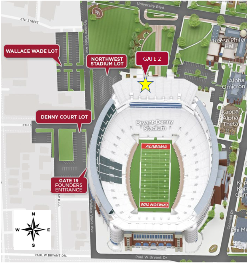 Map of denny stadium